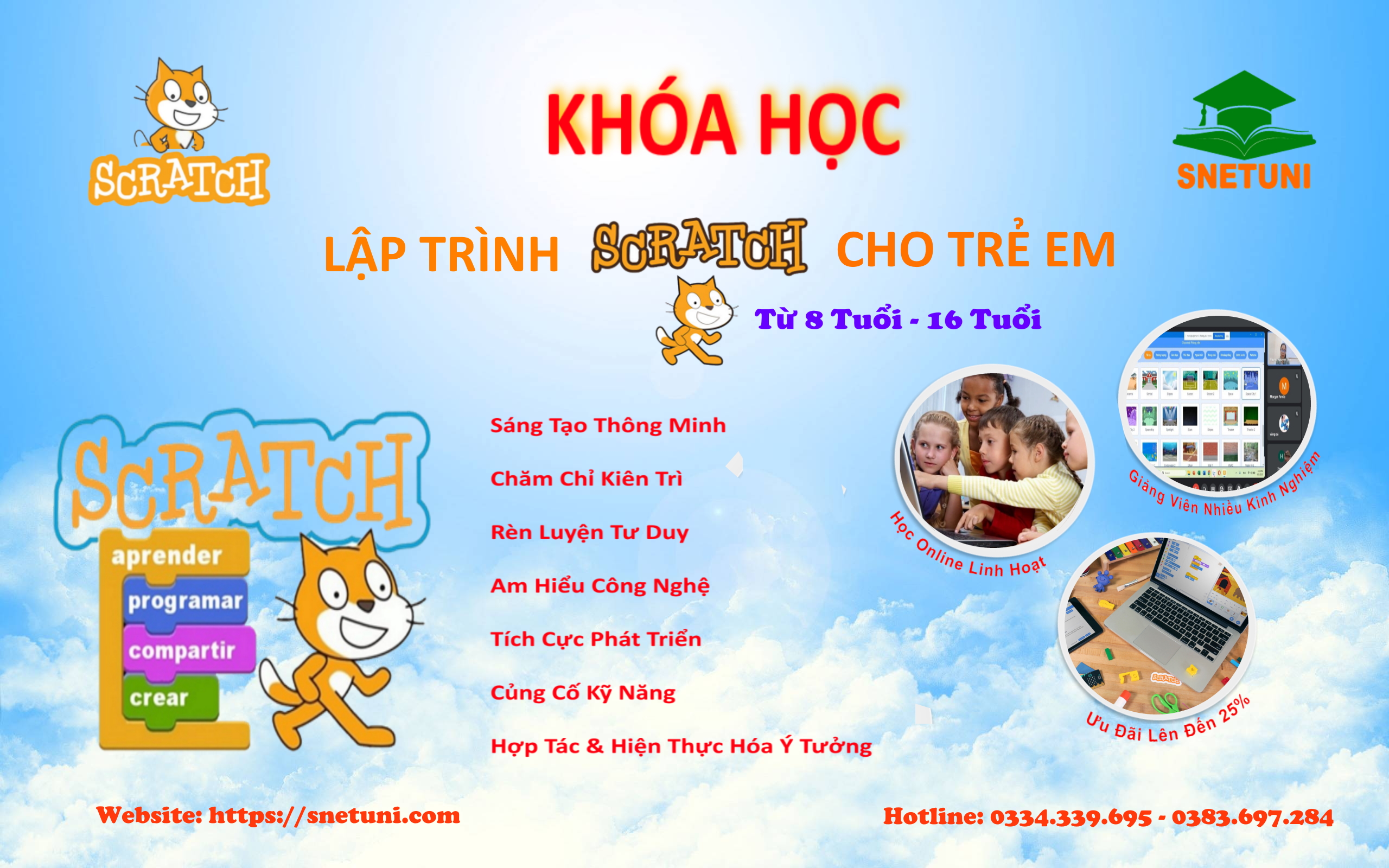ĐĂNG KÝ KHÓA HỌC LẬP TRÌNH SCRATCH ONLINE NHẬN NGAY ƯU ĐÃI ĐẶC BIỆT