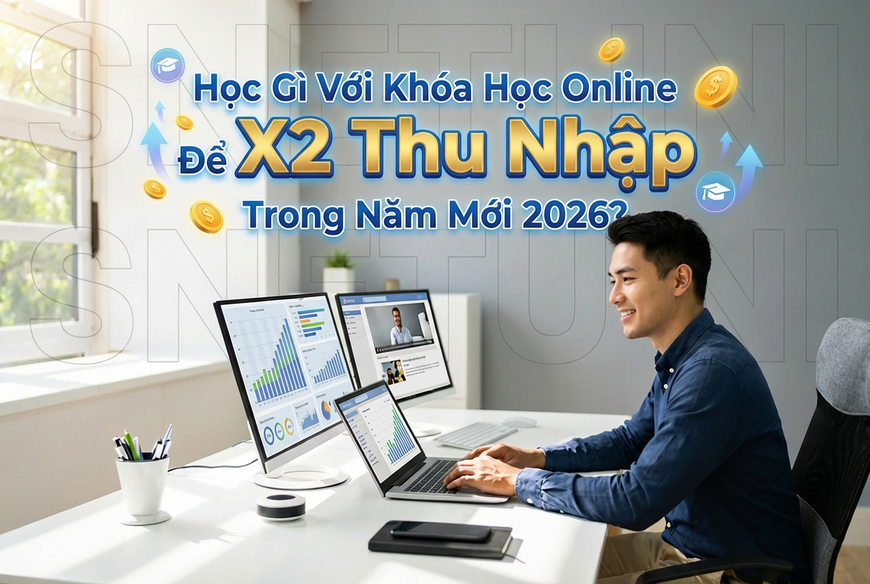 Học G&igrave; Với Kh&oacute;a Học Online Để X2 Thu Nhập Trong Năm Mới 2026?