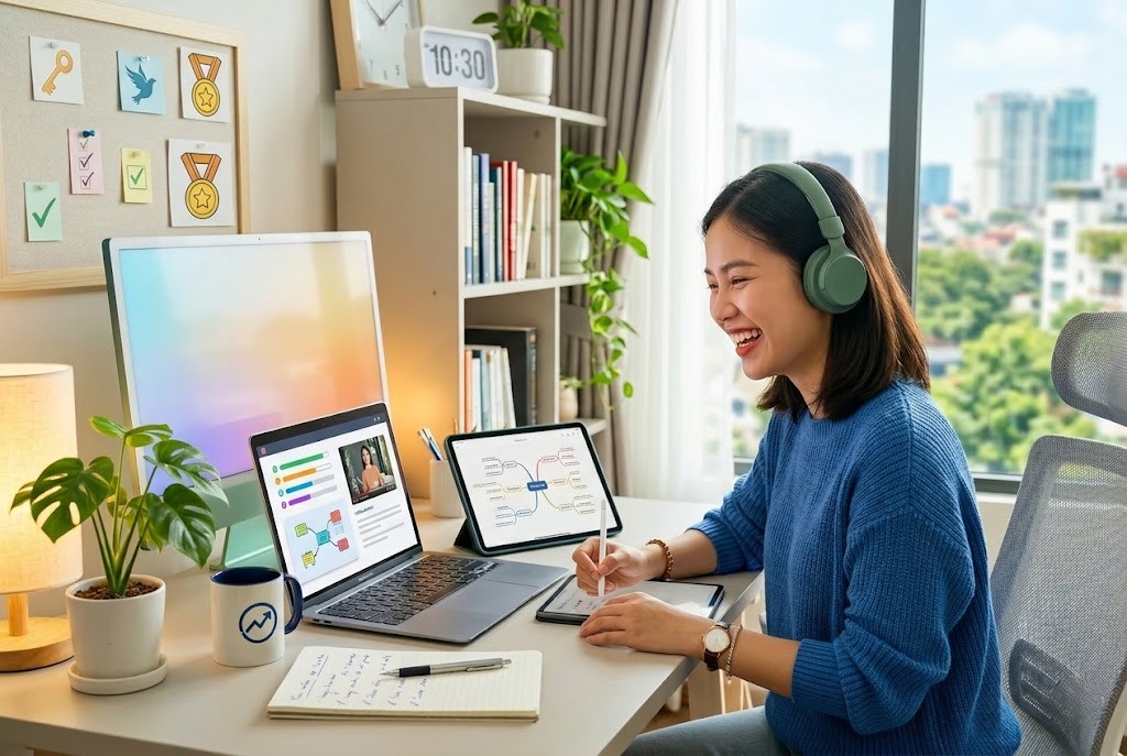 Học Online Hiệu Quả 2026: Tho&aacute;t Bẫy T&iacute;ch Trữ Kh&oacute;a Học