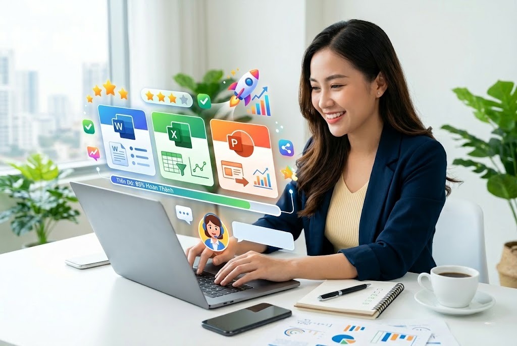 Học Tin Học Văn Ph&ograve;ng Online Hiệu Quả Gi&uacute;p Thăng Tiến Cấp Tốc