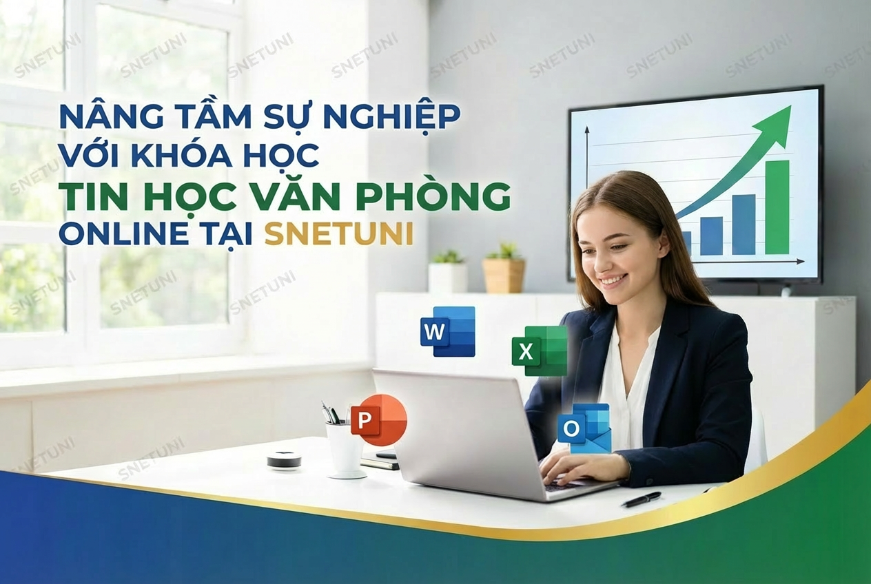 N&acirc;ng Tầm Sự Nghiệp Với Kh&oacute;a Học Tin Học Văn Ph&ograve;ng Online Tại Snetuni
