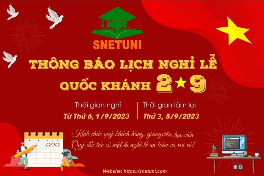 THÔNG BÁO LỊCH NGHỈ LỄ QUỐC KHÁNH 02-09-2023