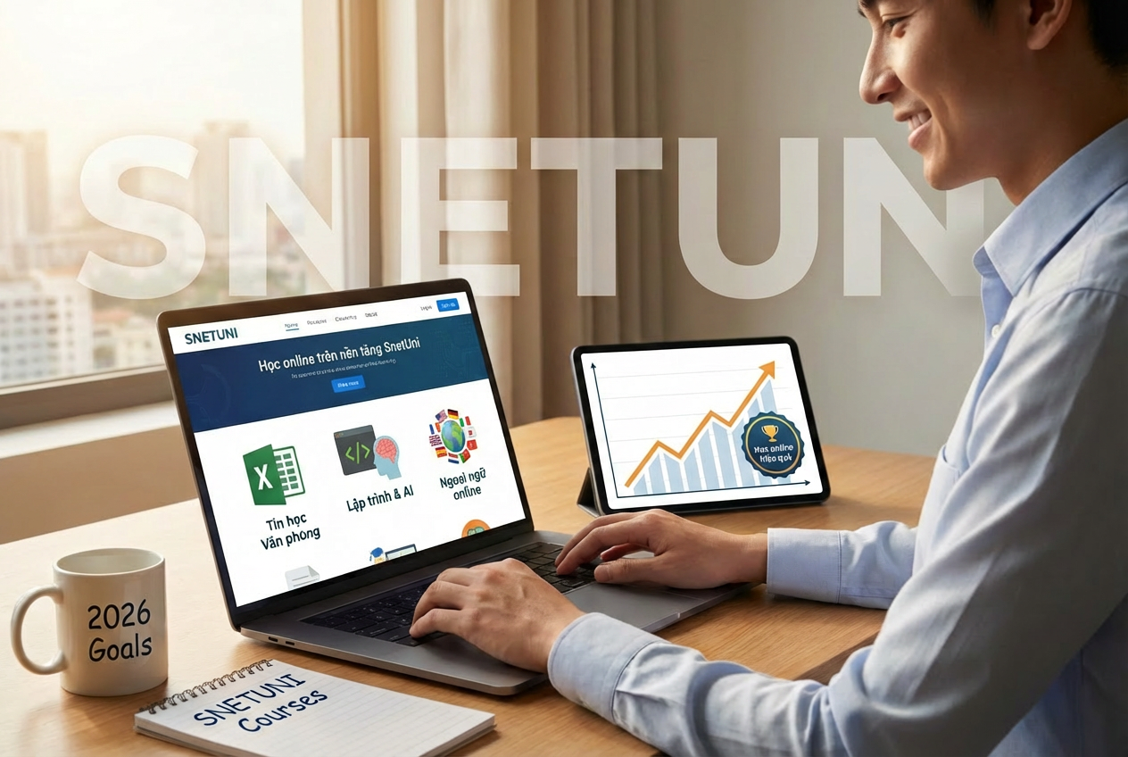 Khám phá các khóa học online dẫn đầu xu hướng năm 2026 trên nền tảng giáo dục học tập trực tuyến SNETUNI