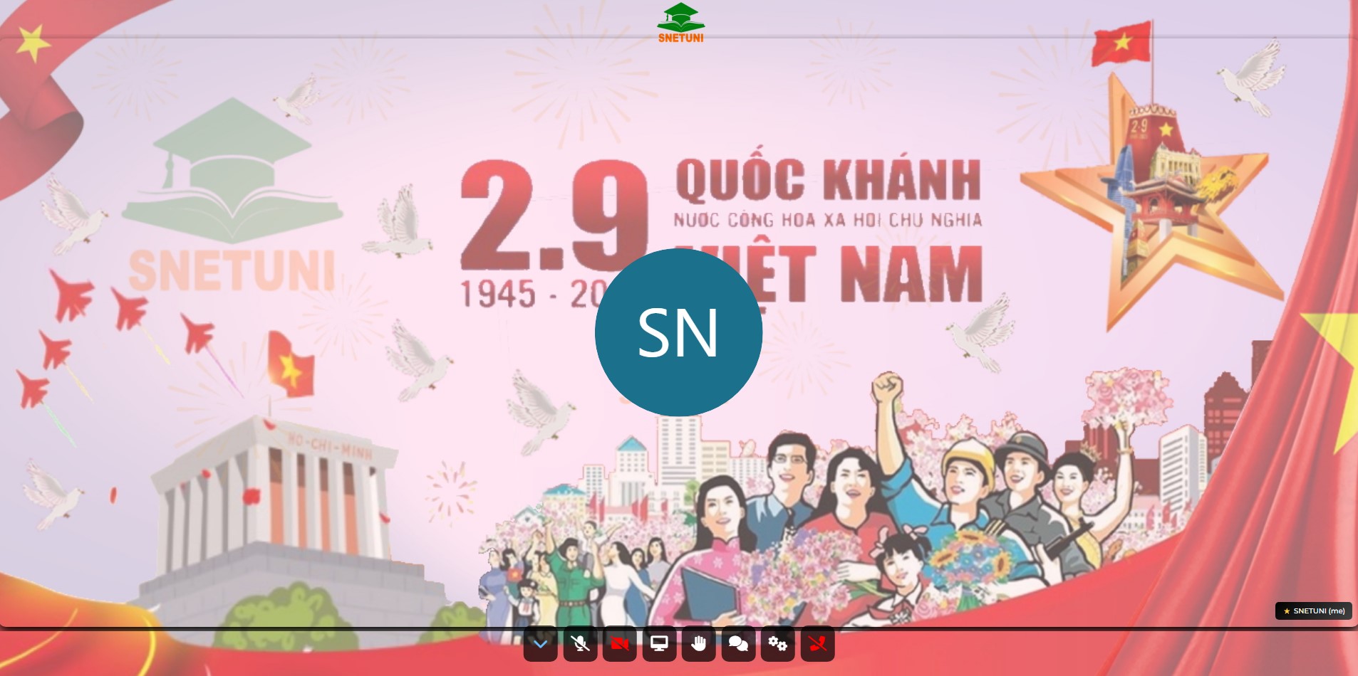 Giao diện yêu nước đặc biệt mừng Quốc khánh 2/9 trên nền tảng giáo dục trực tuyến SnetUni