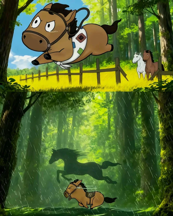 Chú ngựa Mã Tiểu Dã - hình ảnh đầy ý chí nghị lực và kiên trì được dân mạng chia sẻ rầm rộ. (Nguồn ảnh: Douyin)