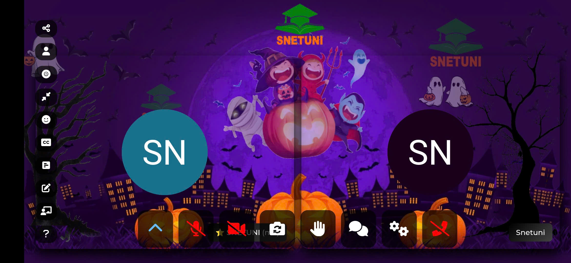 SnetUni - Nền tảng giáo dục học tập tương tác trực tuyến hàng đầu với giao diện Halloween huyền bí 