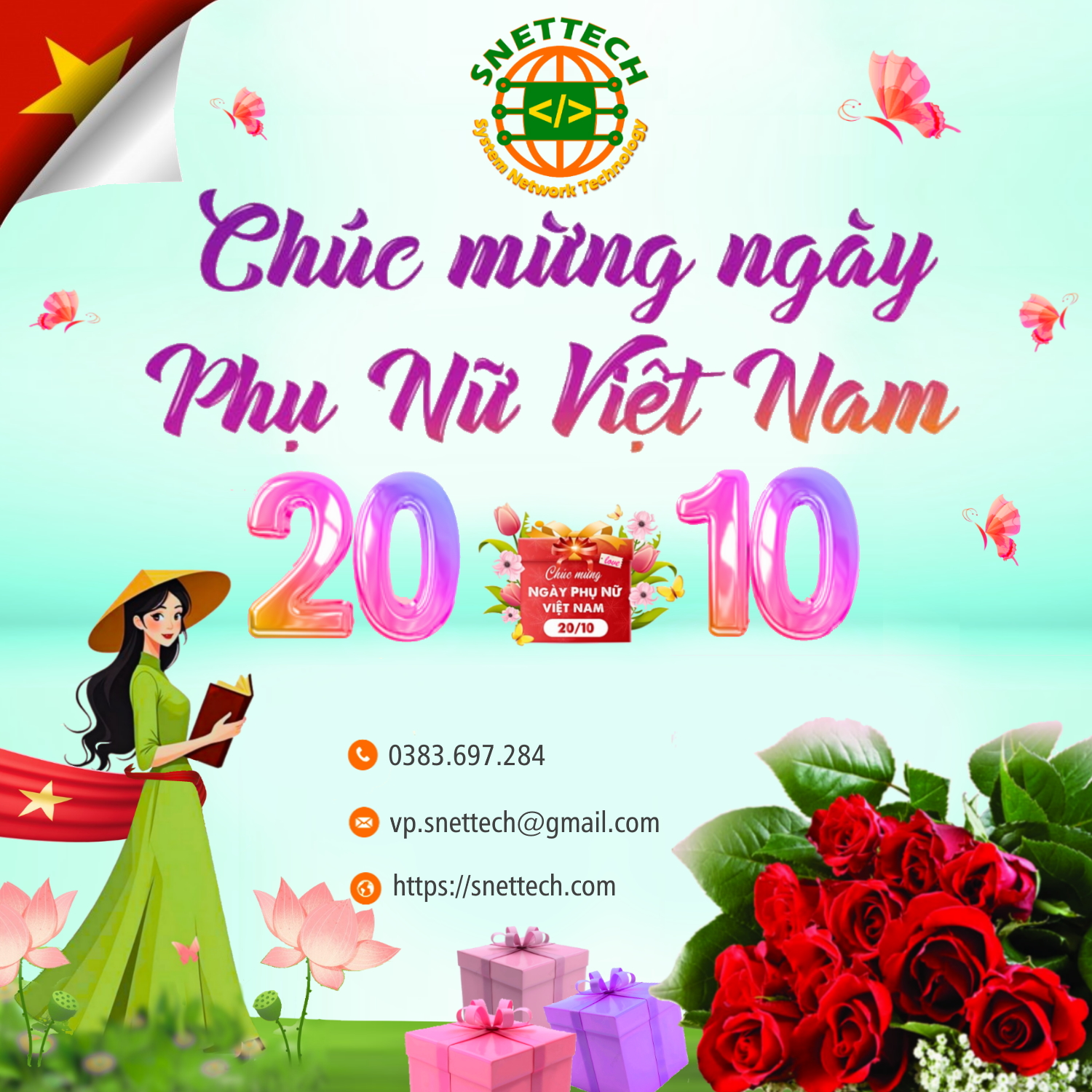SNETTECH chúc mừng Ngày Phụ Nữ Việt Nam 20/10/2025