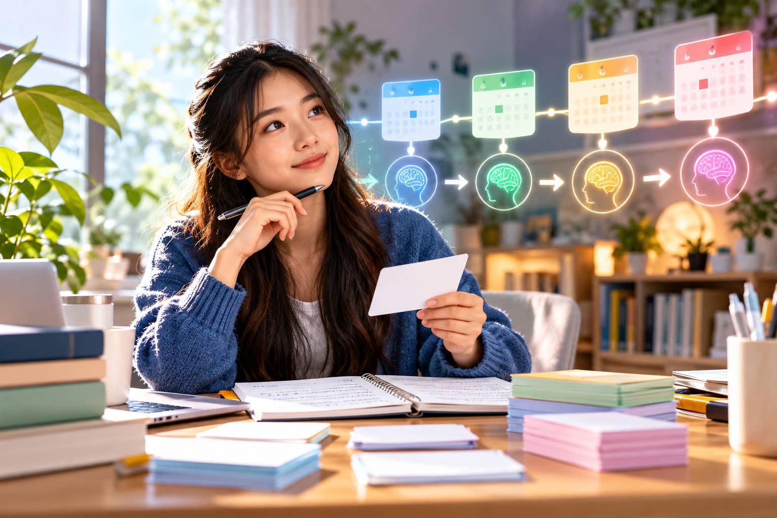 Xây dựng một lịch ôn cách quãng thông minh để phân phối các buổi học hợp lý, giúp đánh bại đường cong quên lãng của con người