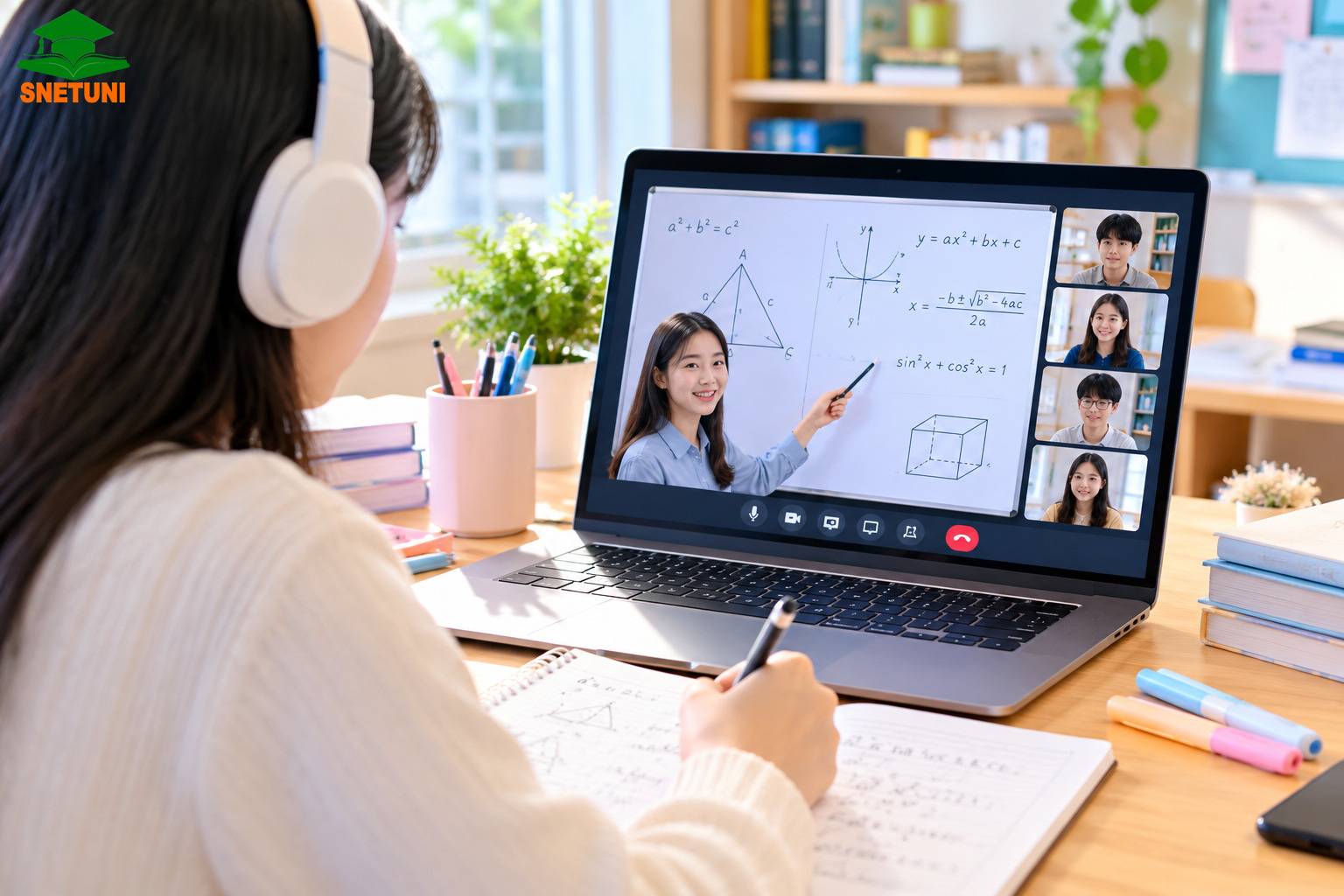 Phòng học tương tác trực tuyến SNETUNI MEET giúp luyện thi tương tác trực tuyến online hiệu quả 