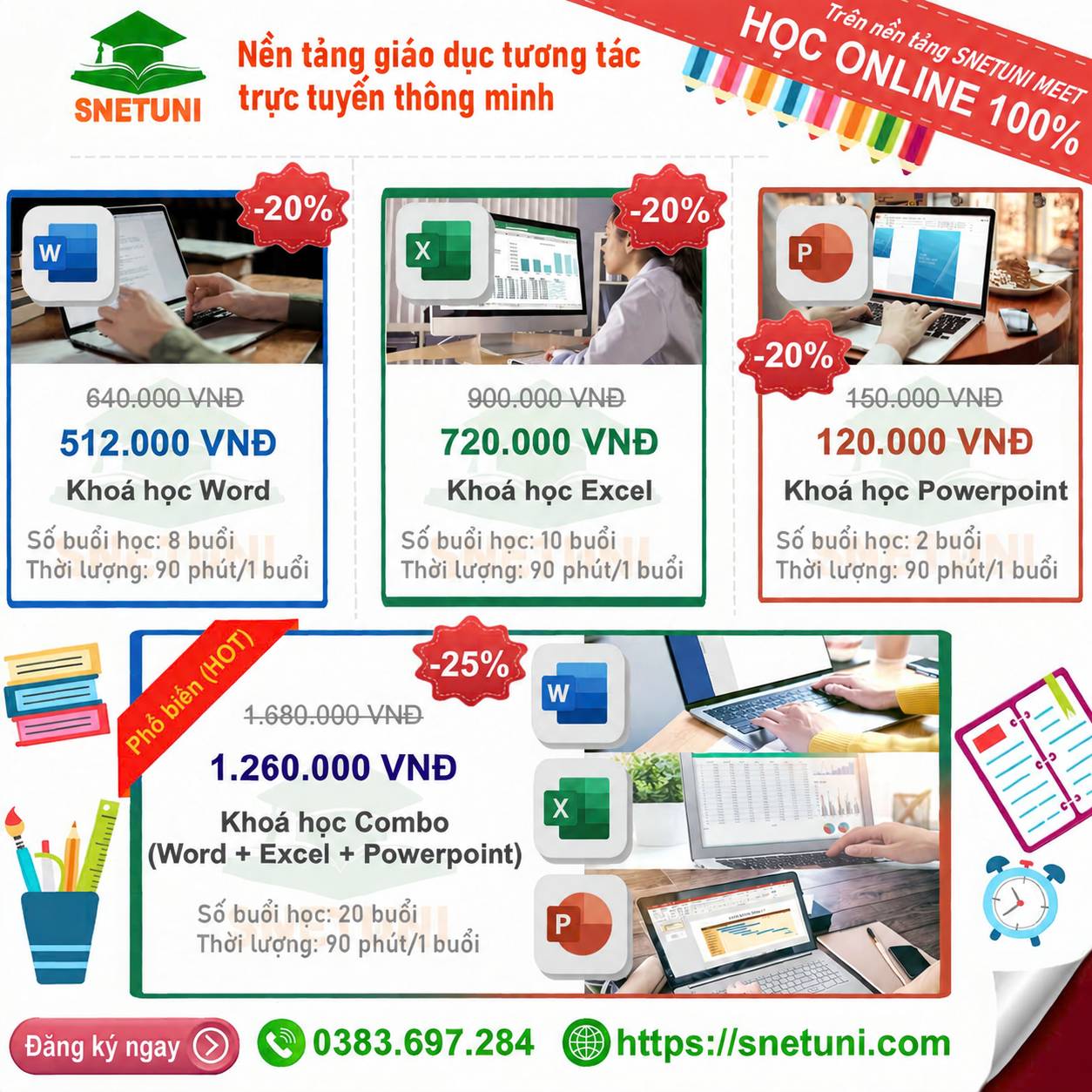 Combo Khóa Học Tin Học Văn Phòng Online